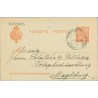 1914. Medallón.10 c. rojo sobre azulado. St. Eulalia, Murcia a Magdeburg, Alemania. Mat. Amb. Asce. (Laiz 49) 24€