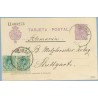 1923. Medallón.15 c. + 5 c. + 5 c. verde Medallón (Ed. 268). Granada a Stuttgart, Alemania. Mat. Granada (Laiz 50Fb) 72€