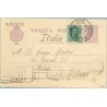 1924. Medallón.15 c. + 10 c. verde. Vaquer (Ed.314). Badalona a Milano. Mat. Barcelona y llegada, marca Votate la lista Nazional