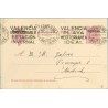 1932. Habilitación en negro.15 c. lila. Valencia a Madrid. Mat. Sucursal Alcance Norte Valencia Playa Mediterranea Ideal (Laiz 6