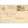 1931. Habilitación en negro.15 c. lila. + 5 c. negro, serie 6ª (Barcelona Ed. 6). Barcelona a Madrid. Mat. Barcelona (Laiz 61FBa