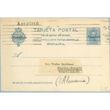 1931. Habilitación negra. 25 c. azul. Cartulina rugosa. Berlín (Laiz 62C) 170€