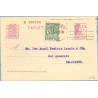 1932. Matrona.15 c. lila + 5 c. verde. Escudo, serie 1ª (Barcelona Ed. 9) Barcelona a Calatayud. Mat. Barcelona (Laiz 69FBa) 44€