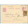 Matrona. 15 c. lila + 5 c. negro y naranja. Escudo, serie 3ª (Barcelona Ed. 11). Dirigida a Figueras (Laiz 69FBc) 50€