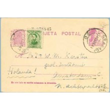 1933. Matrona.15 c. lila + 10 c. verde. J. Costa (Ed. 664) Granada a Holanda. Mat. Granada (Laiz 69Fr) 24€