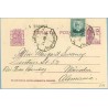 1936. Matrona. 15 c. lila + 15 c. verde. Salmerón (Ed. 665). Barcelona a Muchen. Mat. Ambulante Palma - Barcelona (Laiz 69Fs) 50