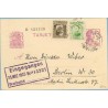 1935. Matrona. 15 c. lila + 10 c. verde. J. Costa (Ed. 664) + 5 c. castaño B. Ibañez (Ed. 681). Vigo a Berlín. Mat. Vigo (Laiz 6