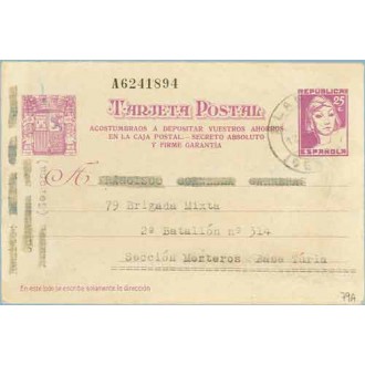 1938. Matrona. 25 c. lila s.crema. Acostumbraos...Siete cifras. Blanes a Valencia (Laiz 79A) 54€