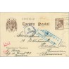 1940. Cervantes. 20 c. castaño, sin pie de imprenta. Barcelona a Hannover. Marcas. D.G. de Seguridad Barcelona Censurado y Censu