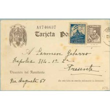 1940. 20 c. castaño + 5 c. azul.(Barna. Ed. 24) Barcelona correos interior (Laiz 86FBc) 36€