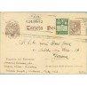 1942. Cervantes. 20 c. castaño + 5 c. verde. Ayuntamiento. (Barcelona Ed. 26) Barcelona a Gerona (Laiz 86FBe) 36€