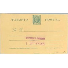 1898. Pelón.1 c. verde. Marca MINISTERIO DE ULTRAMAR, MUESTRAS, violeta (Laiz 32M) 155€