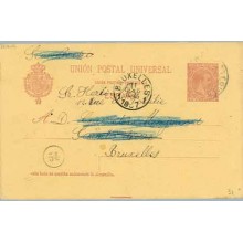 1897. Pelón.10 c. carmín. Dirigida a Bruselas Fechador de llegada (Laiz 31) 10€