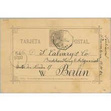 1889. 10 c. violeta. Barcelona a Berlín. Mat. Barna y llegada (Laiz 10) 17€