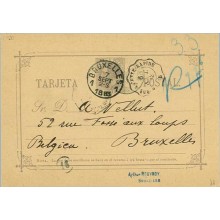 1883. 10 c. violeta. Barcelona a Bruselas, fechador de llegada (Laiz 11) 20€