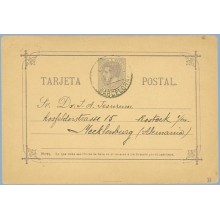 1886.10 c. violeta. Barcelona a Mecklenburg. Mat. Barna y llegada (Laiz 11) 20€