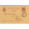 1895. Pelón.10 c. carmín. Canarias a Londres. Mat. Can. llegada (Laiz 31B) 10€