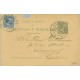 1895. Pelón. 5 c. verde + 5 c. azul. Pelón (Ed. 215) Barcelona a Liverpoll. Deteriorada (Laiz 34AFa) 50€