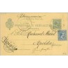 1899. Pelón. 5 c. verde + 5 c. azul. Pelón (Ed. 215) Barcelona a Apolda. Mat. Barcelona y fechador de llegada (Laiz 34Fa) 50€
