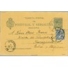1896. Pelón. 5 c. verde + 5 c. azul. Pelón (Ed. 215) Madrid a Kunigunde. Mat. Madrid y fechador de llegada (Laiz 34Fa) 50€