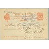 1914. Medallón.10 c. rojo s.azulado. Madrid a N.Y. Mat. Madrid, marca Received (Laiz 53) 36€