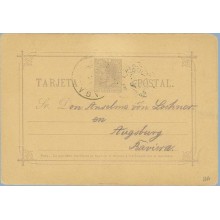 1888.10 c. violeta. Málaga a Augsburg. Mat. Málaga y llegada (Laiz 11A) 6€