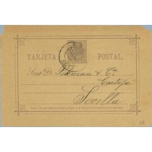 1887.10 c. violeta. Cadiz a Sevilla, Mat. Cadiz y llegada (Laiz 11A) 6€