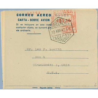 1947. 1,30 p. (II) fondo gris claro. Matasellos. .Zaragoza (Laiz 2)24€