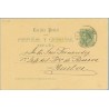 1886. 5 c. verde. Madrid a Huelva. Mat. Madrid y llegada (Laiz 13) 80€