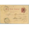 1884.10 c. carmín. Madrid a Waiblingen, Alemania. Mat. Rombo de puntos con estrella, fechador Estafeta de Cambio y de llegada (L