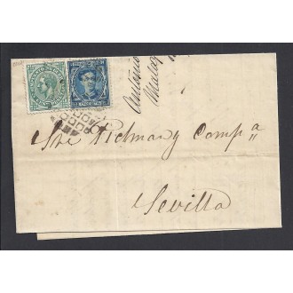 1877. Alfonso XII. 10 c. azul y 5 c. verde Impuesto de Guerra Ed. 175-183 €