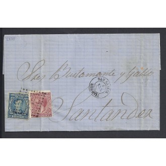 1878. Alfonso XII. 10 c. azul y 15 c. carmín Impuesto de Guerra. Ed. 175-188 150 €