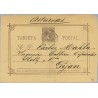 1890. Pelón. 10 c. castaño. "Sr." debajo de TARJETA. Dirigida a Gijon. Mat. Ambulante y llegada (Laiz 19A) 20€