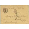 1890. Pelón.10 c. castaño. "direccion" sin acento. Santander a Belgica. Mat. Santander y llegada (Laiz 27cc) 20€