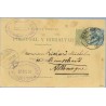 1890. Pelón. 5 c. verde + 5 c. azul. Pelón (Ed.215). Barcelona a Bemscheid. Mat. Barcelona y llegada (Laiz 30) 170€