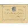 1877. 5 c. azul. Olot a Barcelona, Mat. Olot y Taladro Limado (Laiz 8) 35€