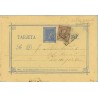 1877. 5 c. azul. Segunda "a" de hará e irá pequeñas, de 1mm. Guadalajara a Zaragoza. Mata. Rombo de puntos con un sello pegado p