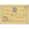 1877. 5 c. azul. "esbribirse" en lugar de escribirse, en la nota. Madrid a Dresden. Mat. Estafeta de Cambio Madrid, Fechador de 