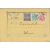 1879. 5 c. azul + 5 c. verde. (Ed. 201) + 10 c. rosa (Ed. 202) Madrid a Alicante. Mat. Madrid y Rombo de puntos con estrella (La