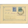 1876. 5 c. azul + 5 c. verde I.G. (Ed. 183) Mat. taladro limado (Laiz 8Fb) 35€