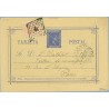 1879. 5 c.+ 5 c. naranja (Ed.191) Correo interior. Faltan 10 c. en sellos de I. de guerra. Madrid a Paris. Mat. Estafeta de Camb