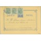 1880. 5 c. azul + 5 c. + 5 c. + 5 c.verde. (Ed. 201) Barna (Laiz 8Fp) 60€