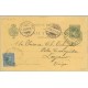 1897. Pelón. 10 c. verde + 5 c. azul (Ed.215) Barcelona a Lugano. Mat. Barcelona y llegada (Laiz 35Fc) 110€
