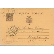 1901. Pelón.10 c. castaño. Málaga a Berlín. Mat. Malaga (Laiz 36A) 24€