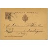 1898. Pelón.10 c. castaño.Torrelavega a Bastongne, Belgica. Mat.Torrelavega y llegada (Laiz 36A) 24€