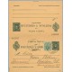 1911. Cadete. 5 c. + 5 c. verde azul + 5 c. verde. Medallón (Ed. 268). Cadiz a Rasibor, Alemania. Mat. Cadiz (Laiz 44cb+Fb) 150€