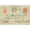1908. Cadete.10 c. rojo. Bilbao a Bruselas, Mat. Bilb. llegada (Laiz 45A) 6€