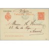 1908. Cadete.10 c.rojo. Galaroza a Anvers. Mat. Gala. y llegada (Laiz 45A) 6€