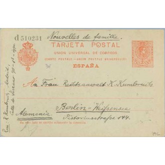 1918. Medallón.10 c. rojo sobre gris. Madrid a Berlin (Laiz 53D) 20€