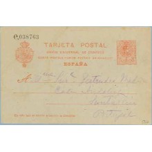 1918. Medallón.10 c. rojo s. gris. Seintarem, Portugal (Laiz 53D) 20€